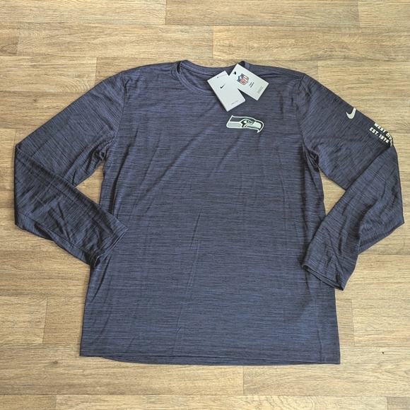 NWT Nike NFL Seattle Seahawks Long Sleeve The Nike Tee Team Shirt Size Large - Picture 1 of 7